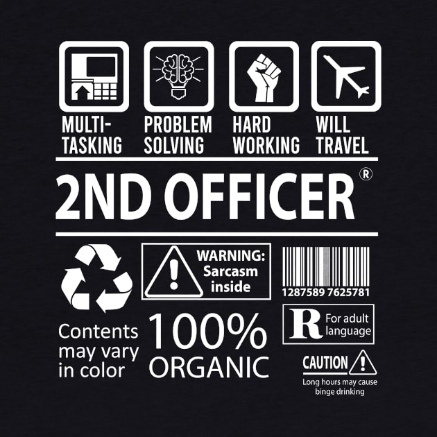 2Nd Officer T Shirt - MultiTasking Certified Job Gift Item Tee by Aquastal